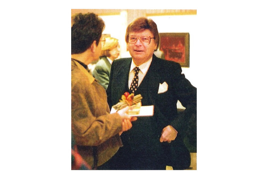 Der Künstler André-Louis Freymond anlässlich einer Ausstellung zu seinem 70. Geburtstag, Foto: Heimatkunde Böckten