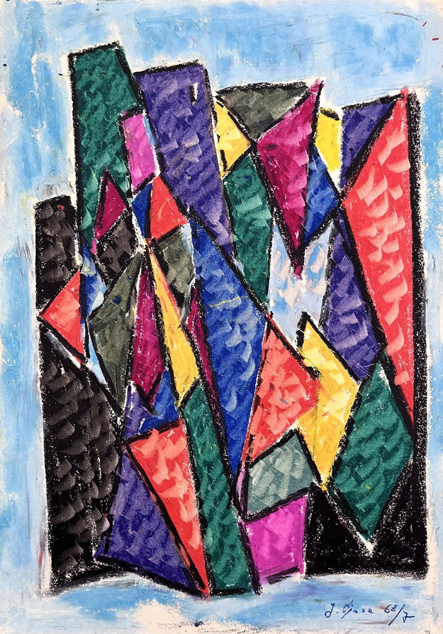 Komposition, Ölkreide über Bleistift auf Papier, 1968, Foto: Manuel Schmid, 2026
