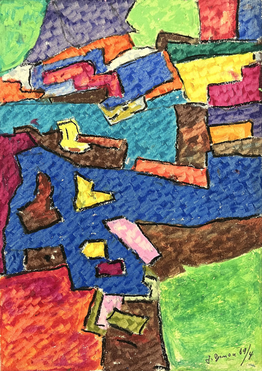 Komposition, Ölkreide über Bleistift auf Papier, 1969, Foto: Manuel Schmid, 2026