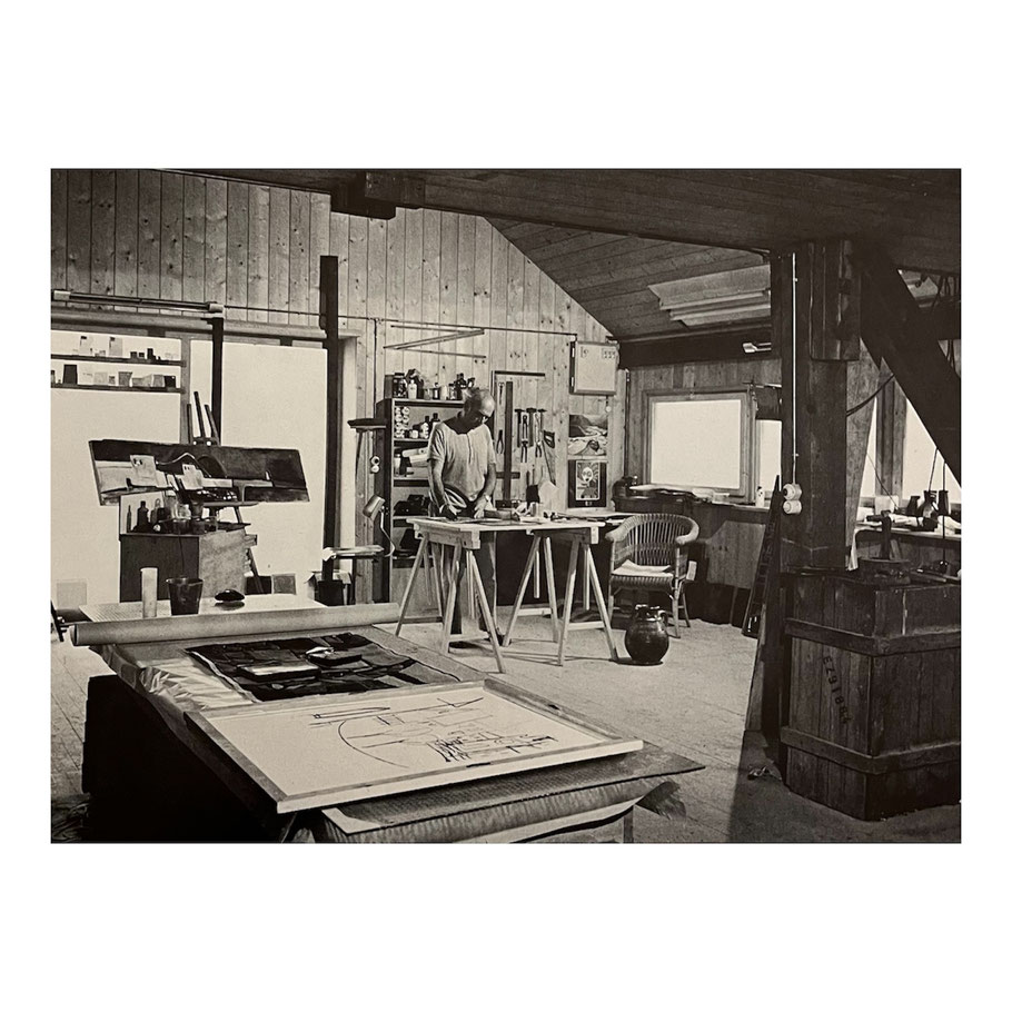 Atelier-Aufnahme von Arnold Zahner, Foto: E. Balzer, Basel