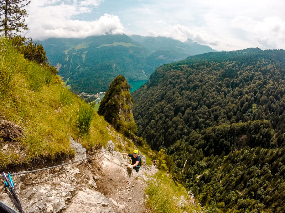 Schwierigkeitsgrad B/C beim Klettersteig