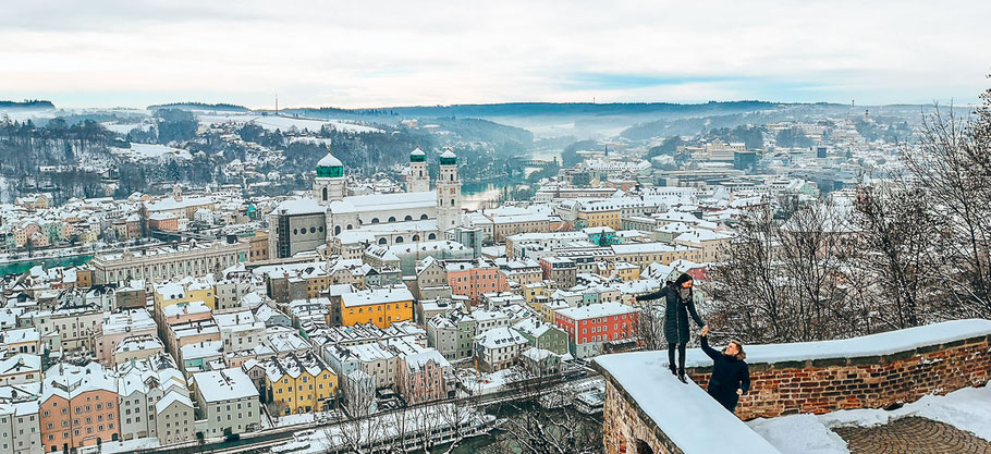 Schönster Ausblick über Passau vom Restaurant "Das Oberhaus"