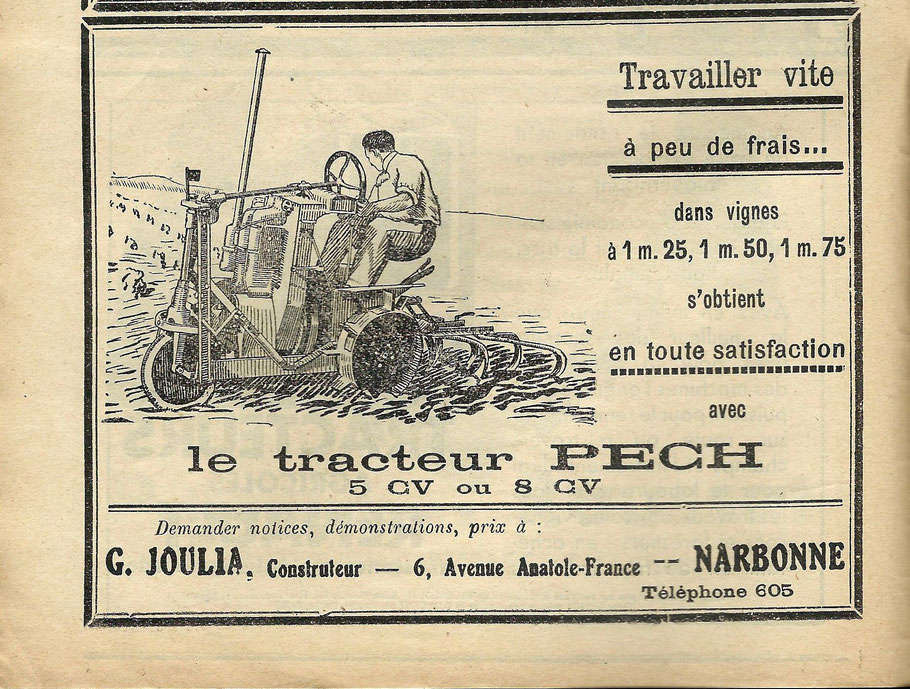 Publicité sur un vieux journal viticole de 1934