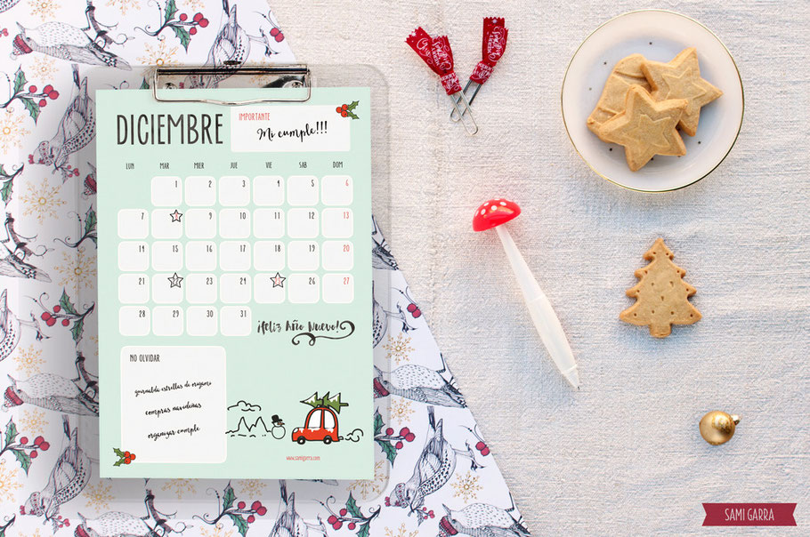 Freebies de calendario: DICIEMBRE by Sami Garra