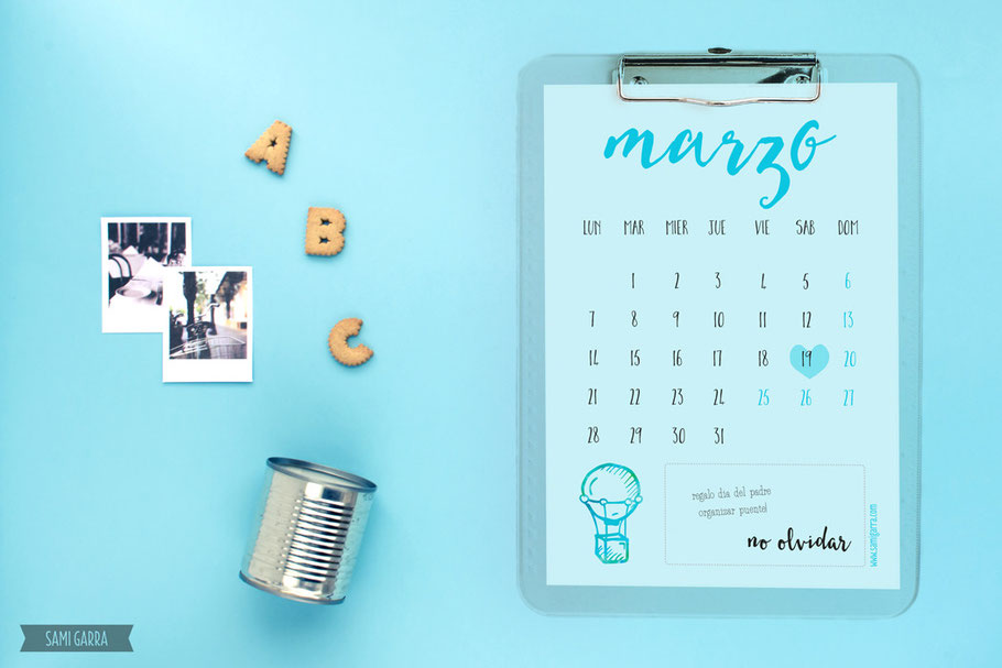 Freebies de calendario: MARZO by Sami Garra