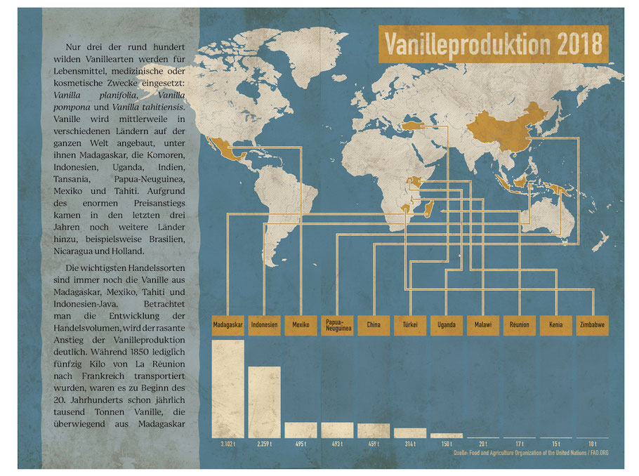 Vanille Produktion Weltweit Grafik Weltkarte