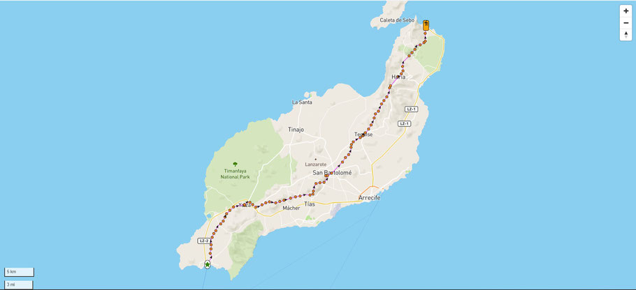 Track des GR131 in Lanzarote