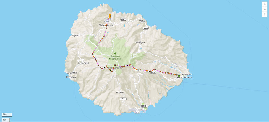 Track des GR131 in La Gomera