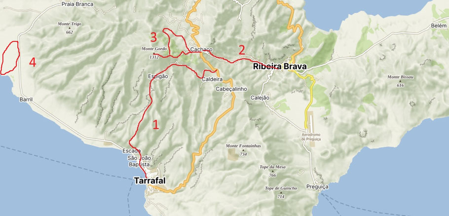 Unsere Wanderungen auf Sao Nicolau