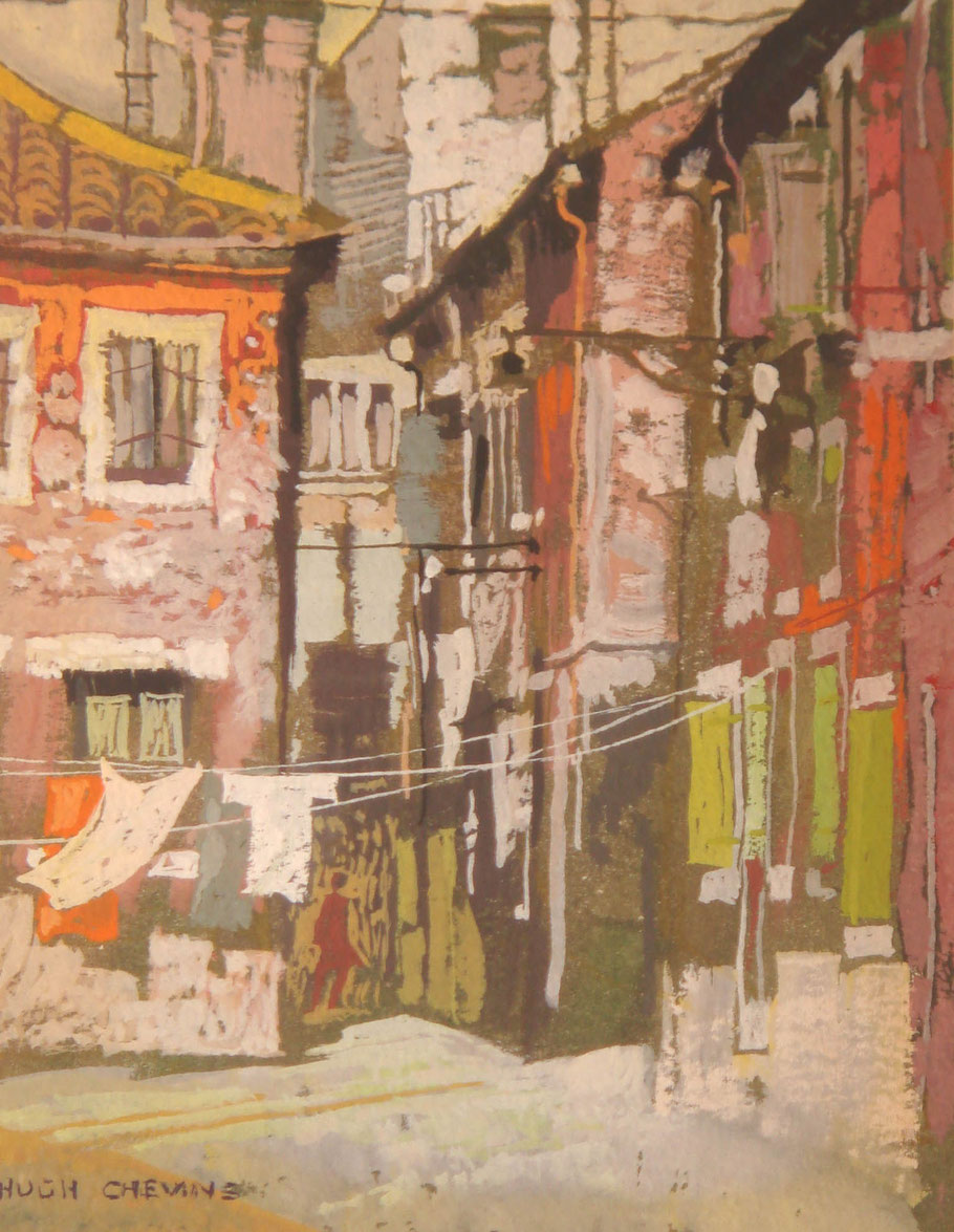 Hugh Chevins (1931-2003) "Burano Venice" gouache 5 x 6.5 inches £275