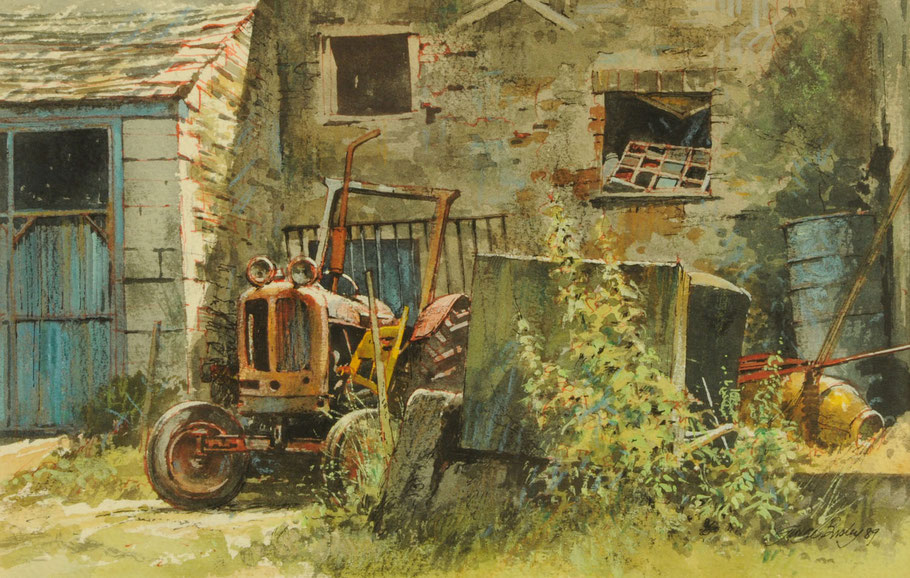 George Busby MCSD RBSA GRA FRSA (1926-2005) "Cumbrian Farm" watercolour 7 x 10 inches £400