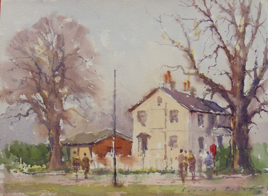 Sydney Foley ROI RSMA (1916 - 2001)  "Penton Hook, Lock Keepers Cottage" watercolour 11 x 15inches £450