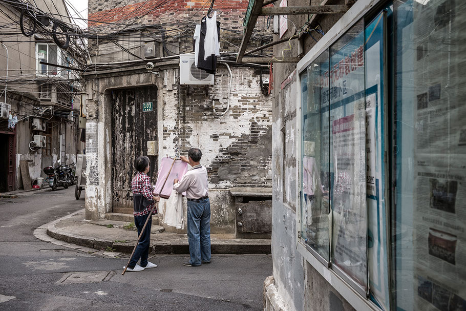 Straßenszene in The Old City in Shanghai als Farbphoto