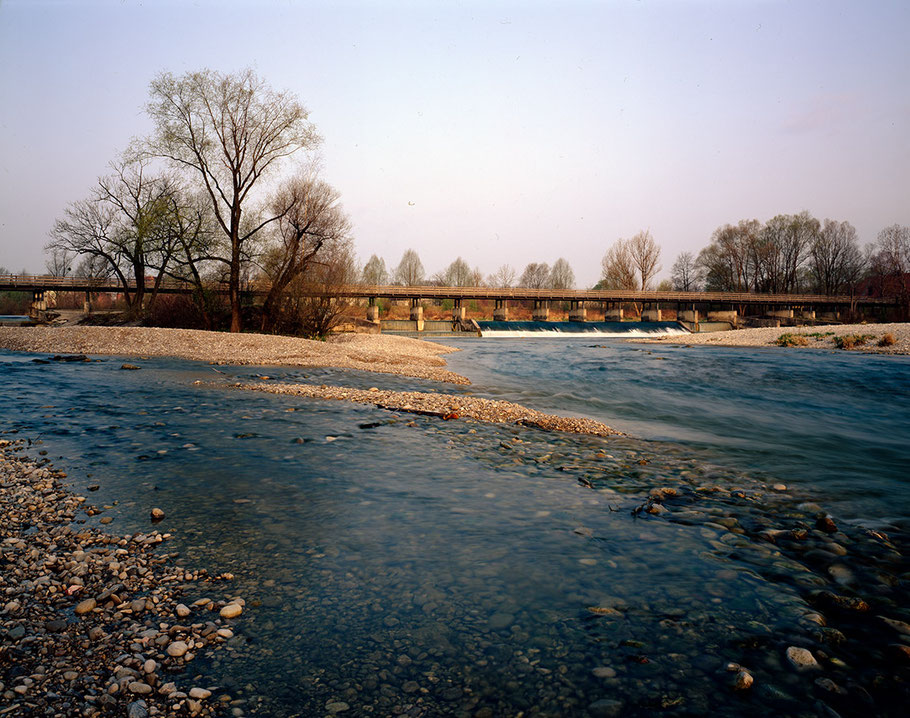 Morgenstimmung am Flaucher als Farb-Photographie, Muenchen