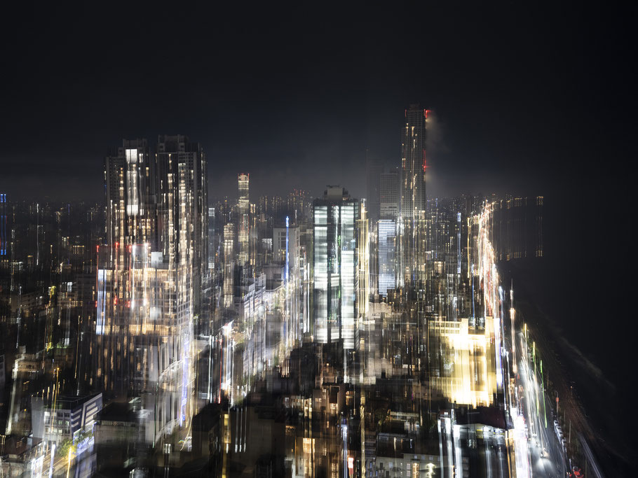 Colombos City, Nachtaufnahme als Farbphoto