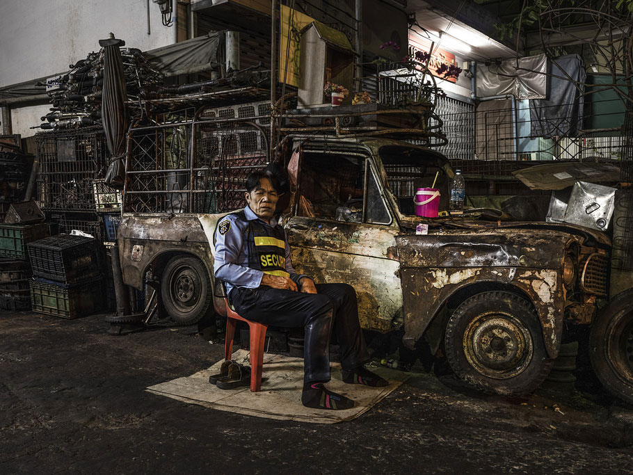 China Town in Bangkok, Thailand bei Nacht als Farbphoto