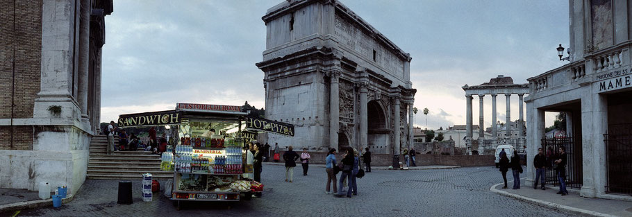 Farbphoto vom Forum Romanum in Rom im Panorama-Format