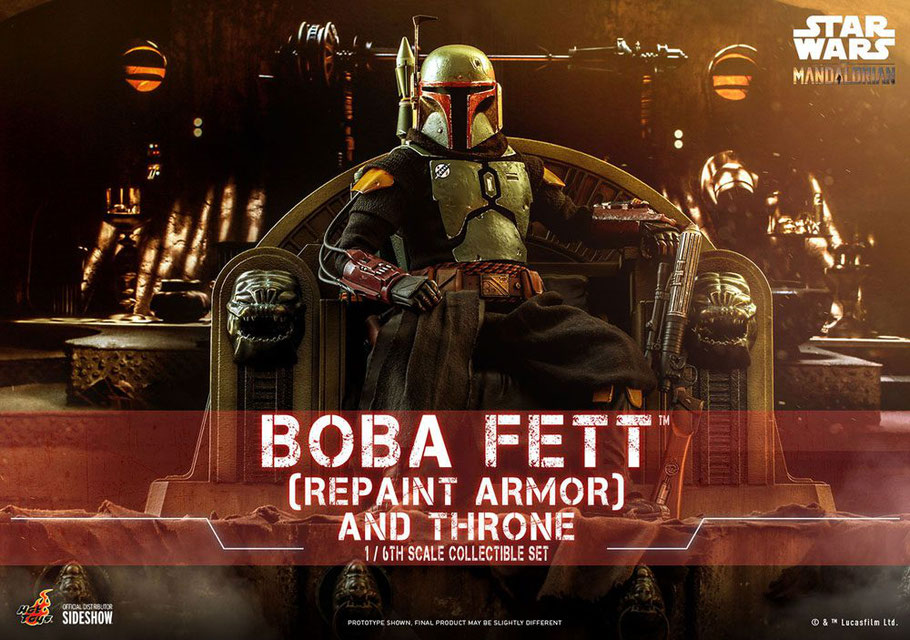 Boba Fett (Repaint Armor) and Throne 1/6 Star Wars The Mandalorian Actionfigur 30cm Hot Toys