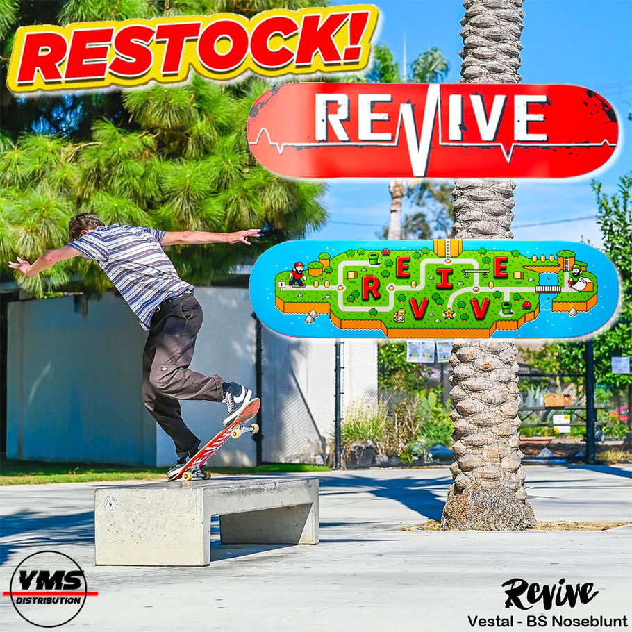 Revive Skateboards Restock! VMS Distribution Europe - Revive Skateboards Red Lifeline, Ambs World Decks back in stock! Fast Shipping through the whole EU / Europe. 