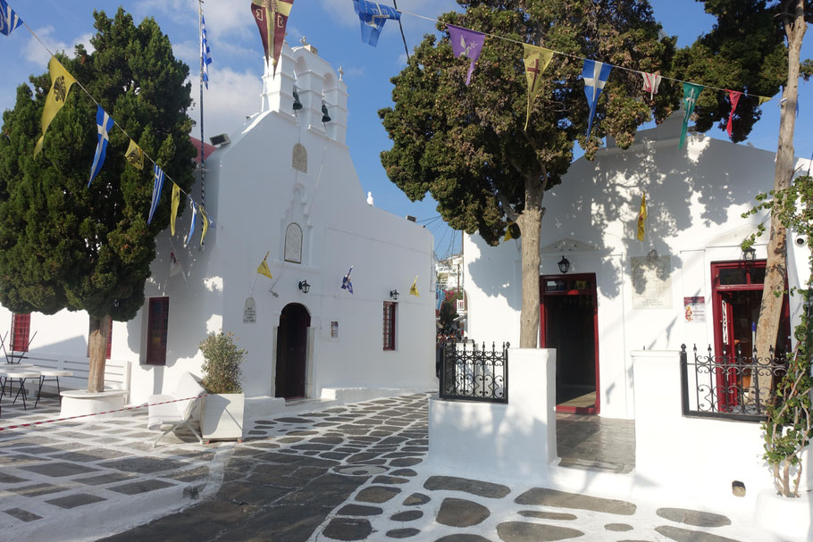 Grèce, Cyclades : Mykonos, église orthodoxe de Saint Georges