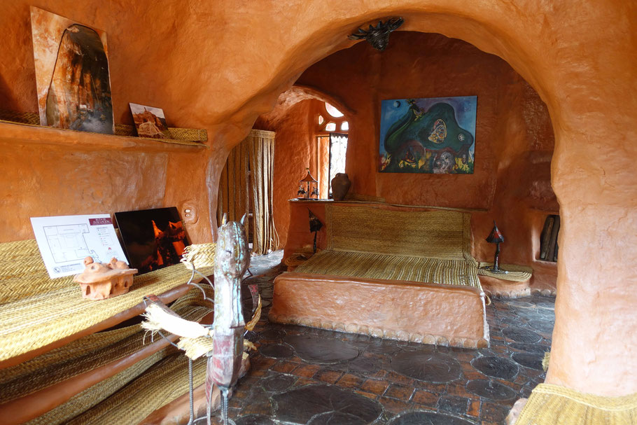 Colombie, Villa de Leyva : chambre à coucher dans la Casa Terracota