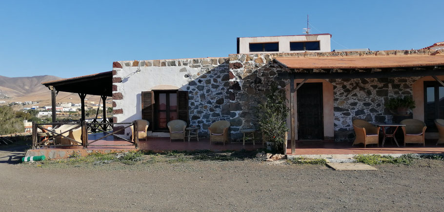 Fuerteventua : terrasse de l'Hostal Rural Huerto Viejo à Tesejerague