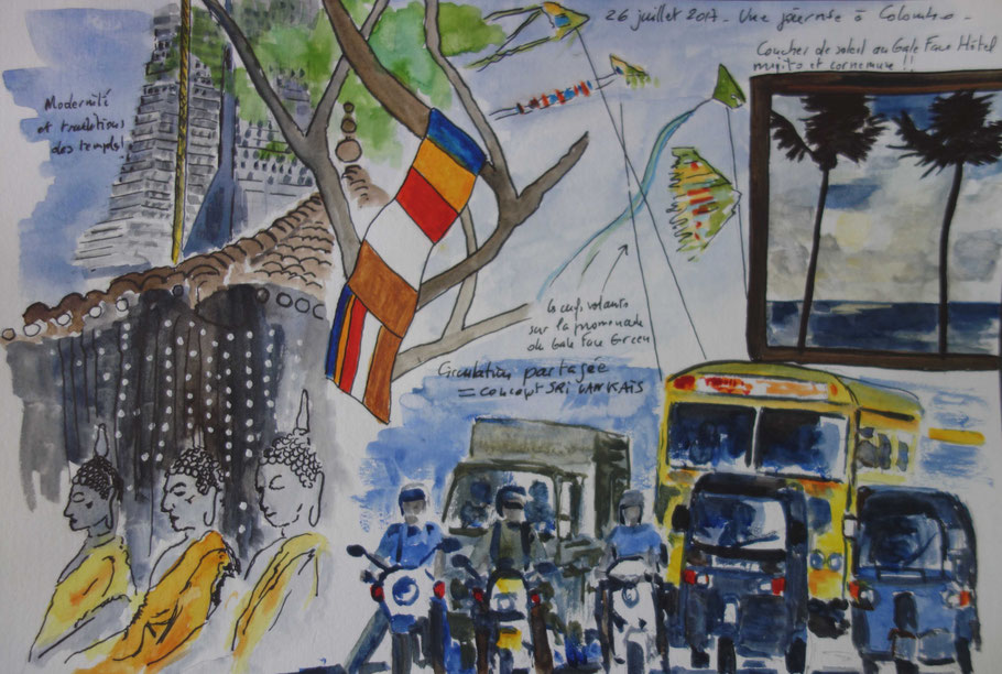 Sri Lanka, Colombo, dessin Alex Leroux