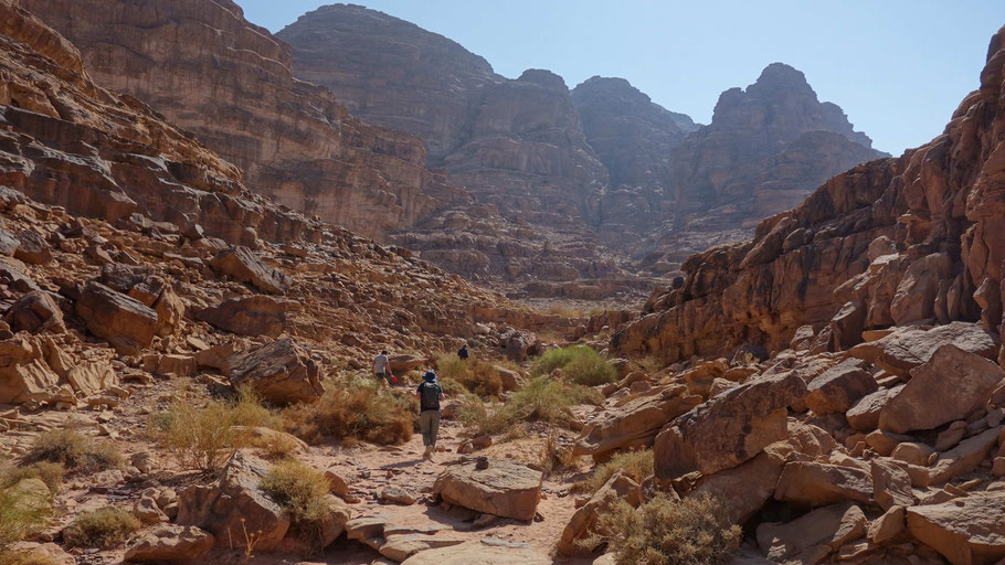 Jordanie, Wadi Rum : traversée du canyon Makhras (Makharas)