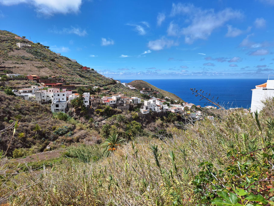 Canaries, Tenerife : Taganana, vue sur Portugal, quartier le plus ancien du village 