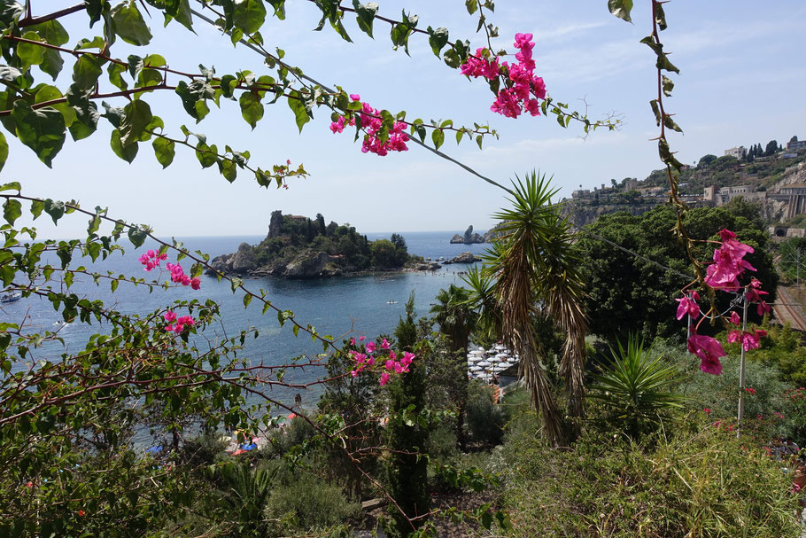 Sicile, Taormina : Istmo di Isola Bella