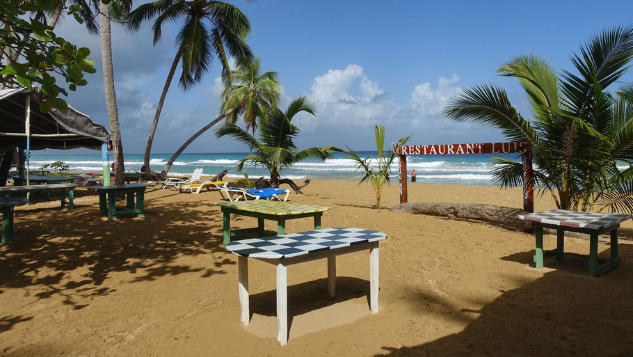 République Dominicaine, restaurant Chez Luis : vue sur la plage Cosón