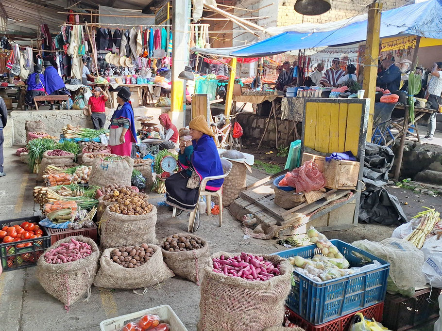 Colombie : marché de Silvia, partie légumes