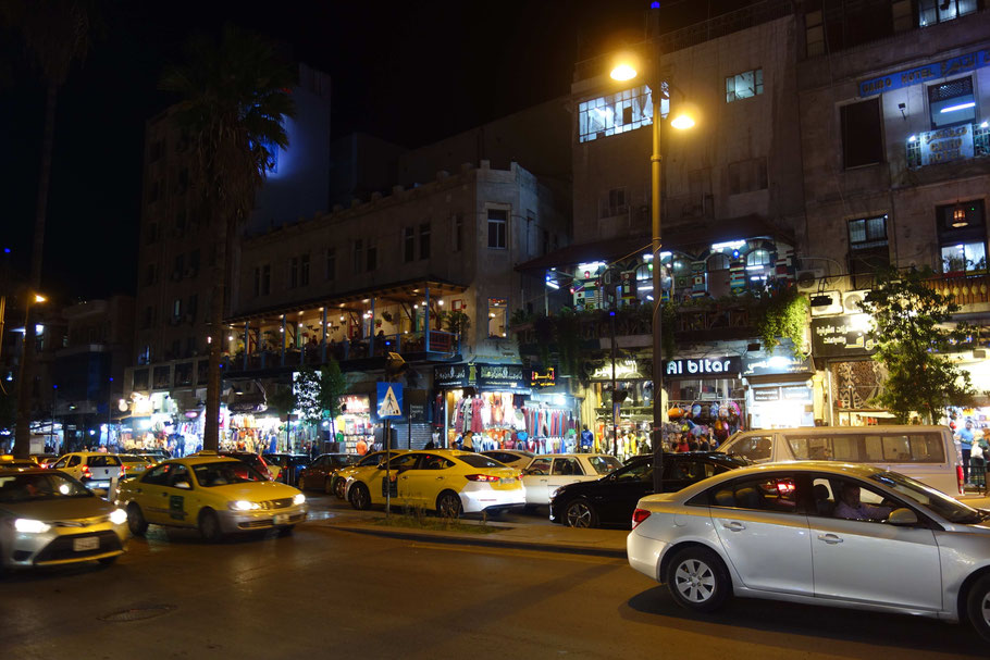 Jordanie, ville basse d'Amman de nuit
