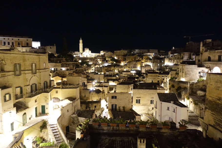 Matera la nuit vue du belvédère Luigi Guerricchio