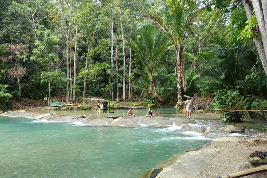 Siquijor, derniers bassins en haut des cascades de Cambugahay