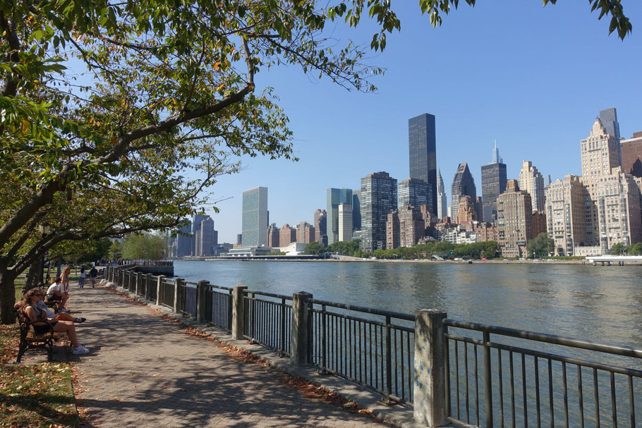 New York, balade sur Roosevelt Island le long de West Channel