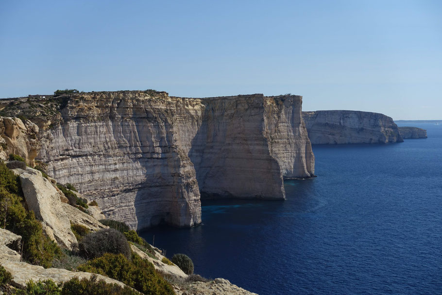 Malte, Gozo : falaises de Sannat