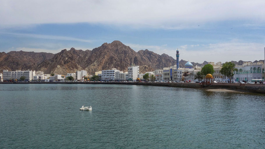 Oman, Mascate : la corniche du quartier historique de Mutrah