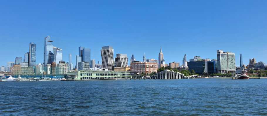 New York : vue sur Manhattan Est du fleuve Hudson