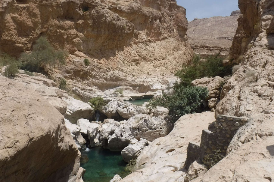 Oman, Wadi Bani Khalid, deuxième ensemble de vasques naturelles