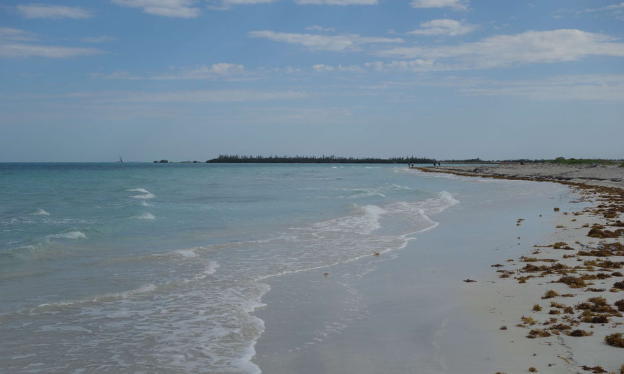 Cuba, extrémité de la plage de Varadero et Cayo Buba