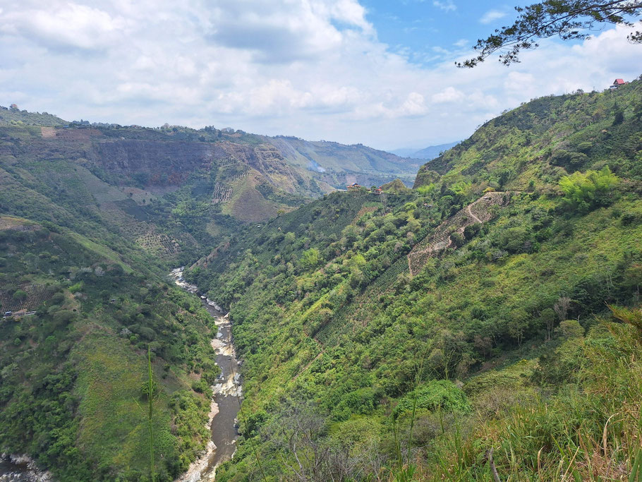 Colombie : panorama sur le rio Magdalena entre Pitalito et San Agustin