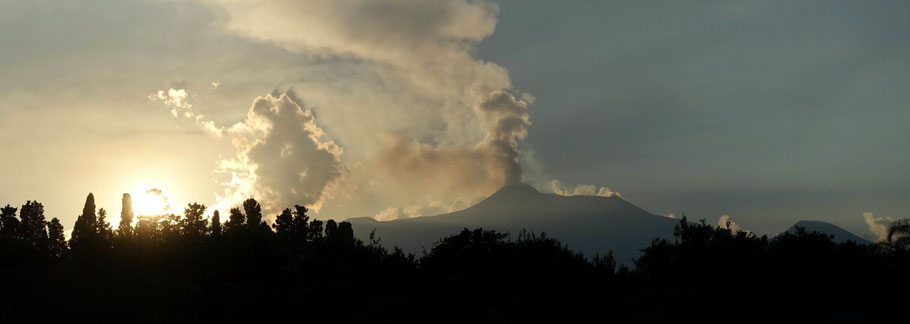 Sicile, Etna : coucher de soleil