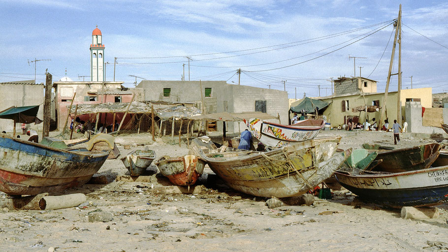 Sénégal : le quartier des pêcheurs à Saint-Louis en 1989