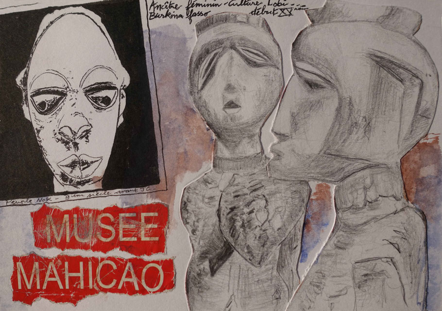 Musée MAHICAO, aquarelle d'Alex Leroux (carnet de voyage Sénégal 2022)