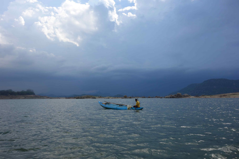 Sri Lanka : Gal Oya National Park, retenue d'eau de Senanayaka Samudra à Inginiyagala 