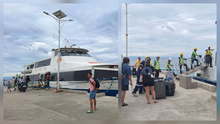 Récupération des bagages au port de Siquijor