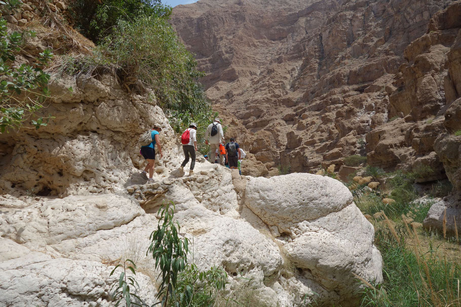 Oman, sentier de randonnée dans le Wadi Shab