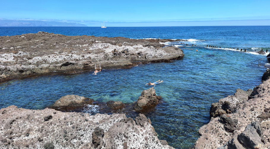 Canaries, Tenerife : Punta de Alcalá, piscines naturelles face à La Gomera