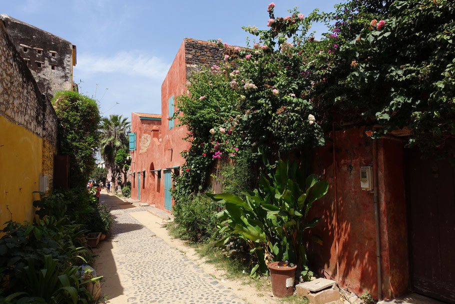 Sénégal, Gorée : rue Saint-Germain avec, à droite, la Maison des Esclaves